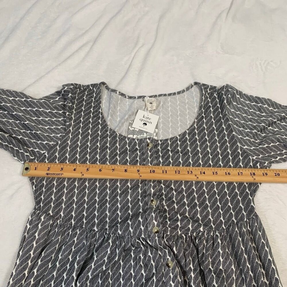 NEW Kate Quinn Jumpsuit Women L Black White Rope Print Bamboo Viscose Romper - Picture 7 of 9